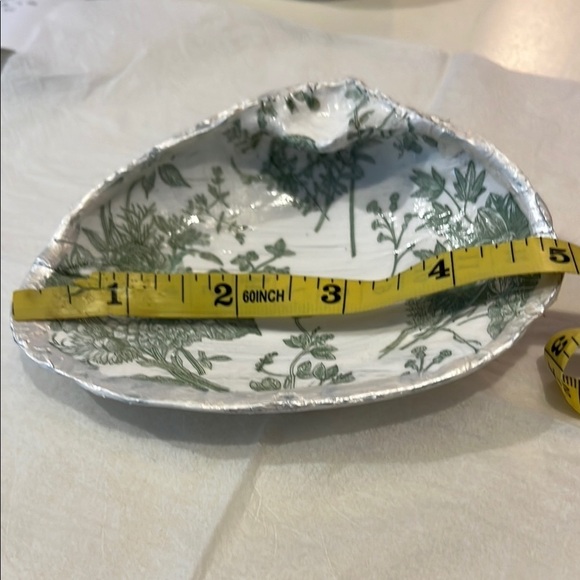 Hand Crafted Decoupage Floral Large Shell Trinket Dish - Picture 4 of 8